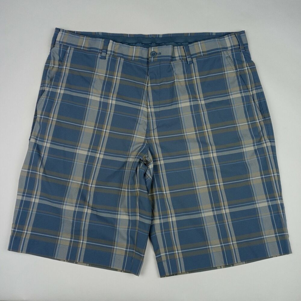 NIKE Fit Dry Golf Tour Performance Shorts w/ Pockets Plaid Men's Size 38 Casual
